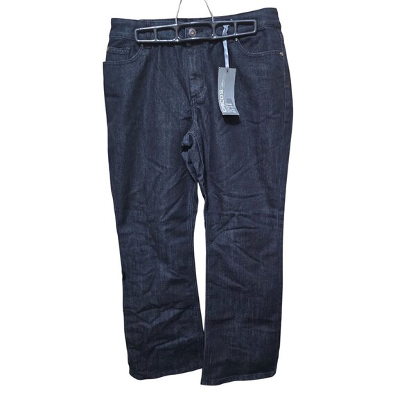 Chicos Modern Fit Straight Leg Dark Wash Embellished Pocket Jeans Size 2 Short - Picture 1 of 13